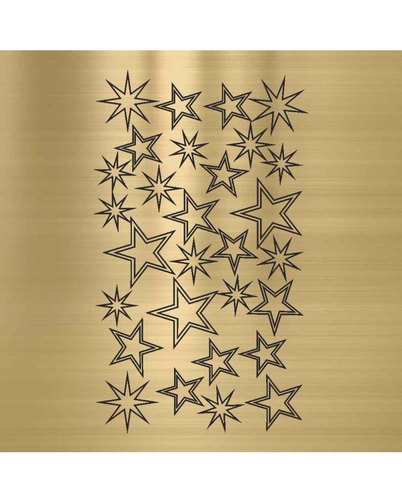 Chrom Nailart Sticker Sterne Gold