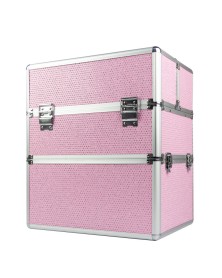 Zweiteiliger XXL-Koffer in Rosa mit Strass 01