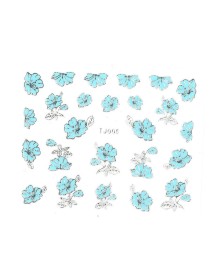 Holosticker Blumen 2 Blau