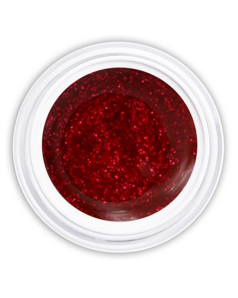 Gel couleur pailleté argent rouge