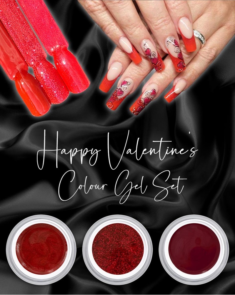 Coffret gel de couleur "Happy Valentine" 3 x 5ml